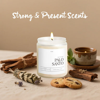 Putart Palo Santo Candle – 9oz Natural Soy Aromatherapy Jar, Stress Relief