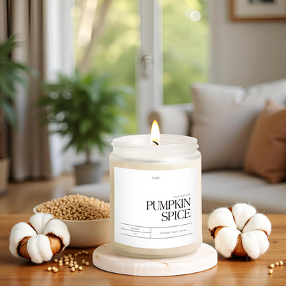 Putart Pumpkin Spice Fall Candles – Natural Soy Wax, 9oz, Non-Toxic Aromatherapy