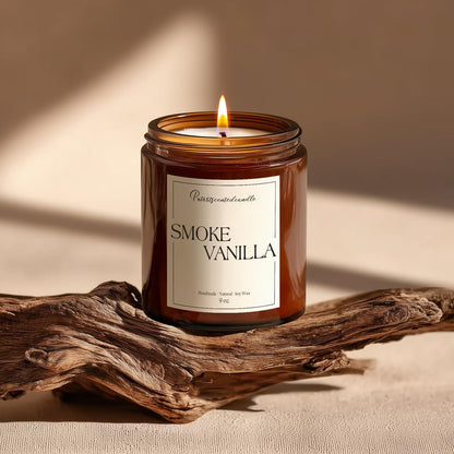 Putart Somke Vanilla Scented Candle – 9oz Natural Soy Wax, Aromatherapy & Stress Relief