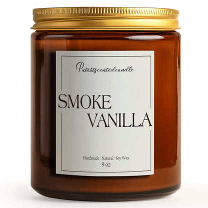 Putart Somke Vanilla Scented Candle – 9oz Natural Soy Wax, Aromatherapy & Stress Relief