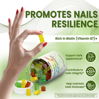 PUTRIZEN Hair Skin & Nails Gummies – 5000mcg Biotin, Vegan, Non-GMO