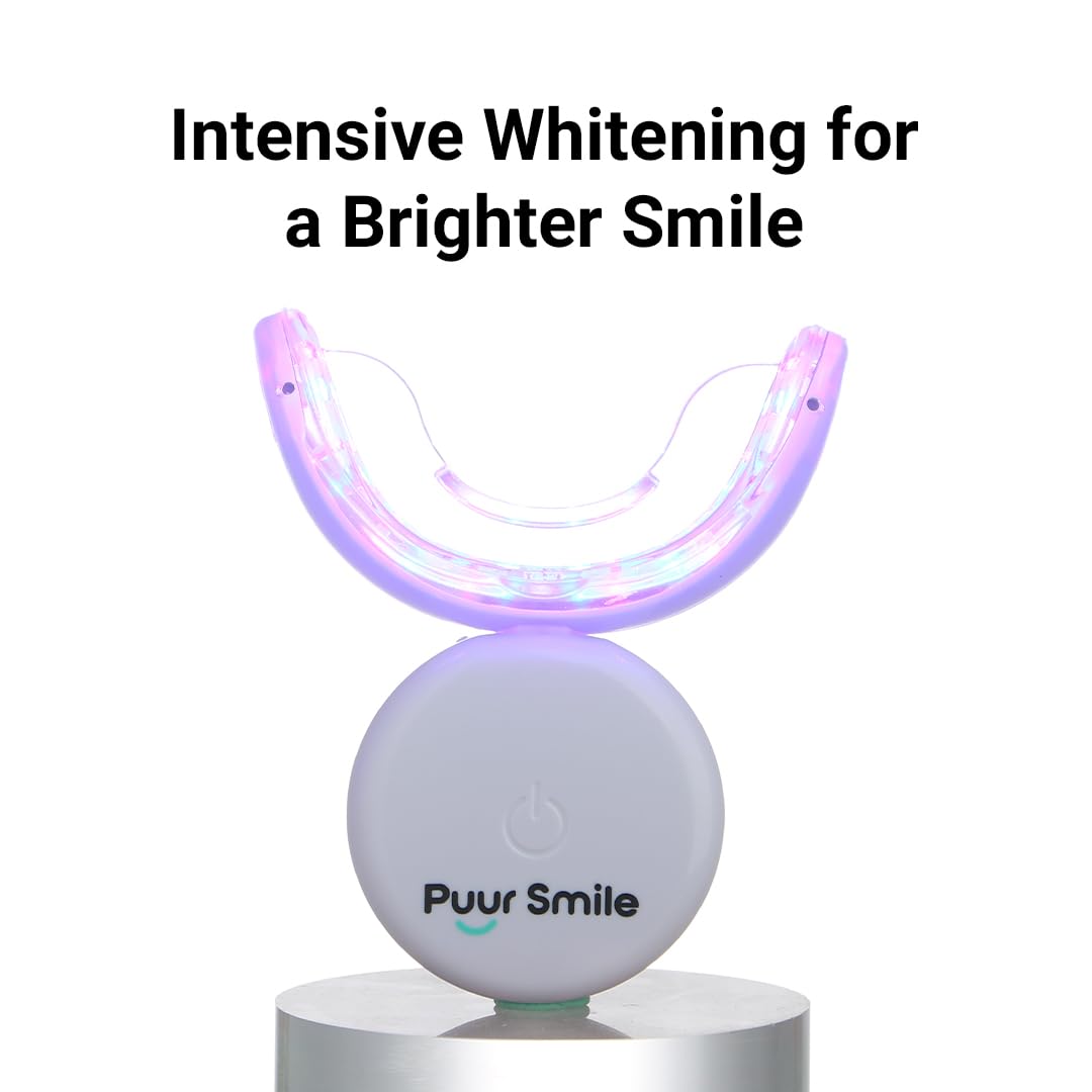 Puur Smile Teeth Whitening Kit - LED Light, Gel, Remineralization for Sensitive Teeth