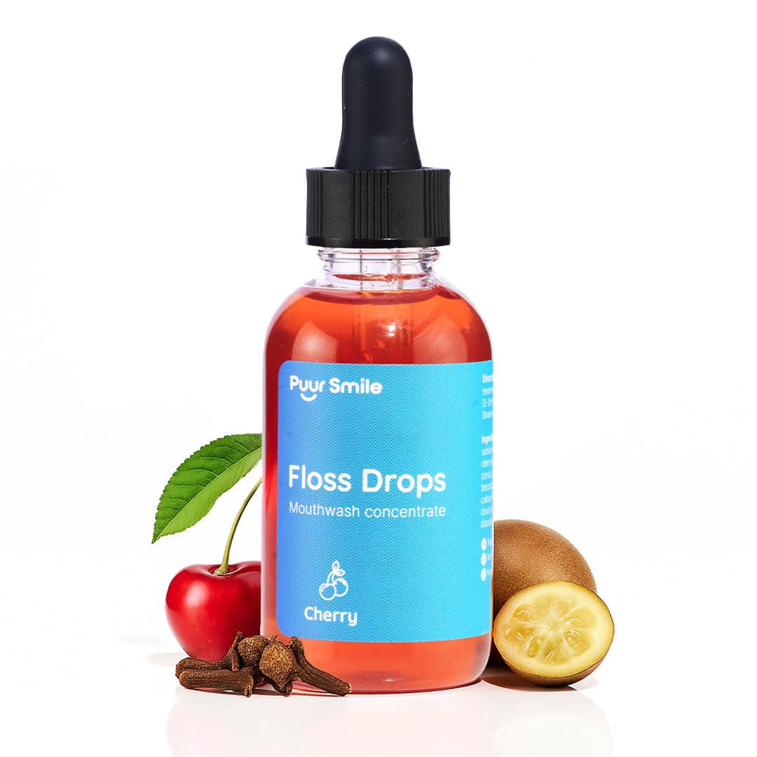Puur Smile Cherry Floss Drop Serum – Concentrated Mouthwash for Water Flosser