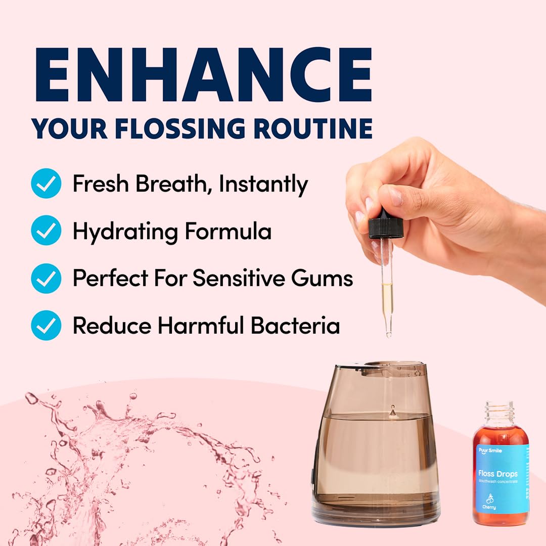 Puur Smile Cherry Floss Drop Serum – Concentrated Mouthwash for Water Flosser