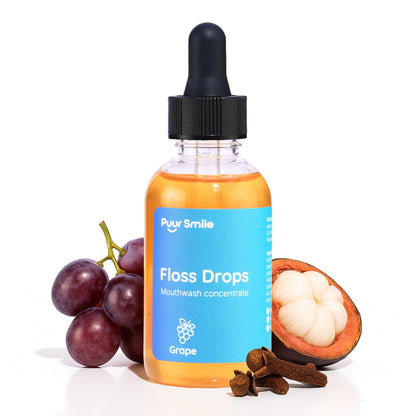 Puur Smile Floss Drop Serum – Grape Flavor Mouthwash for Water Flosser | 2oz