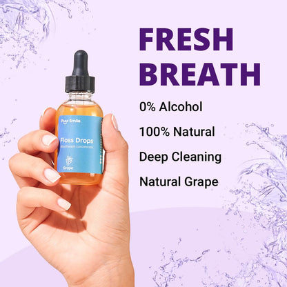 Puur Smile Floss Drop Serum – Grape Flavor Mouthwash for Water Flosser | 2oz