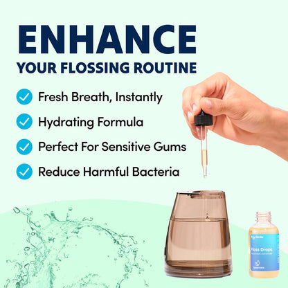 Puur Smile Floss Drop Serum – 2oz Concentrated Mouthwash for Water Flosser | Spearmint & Oral Health