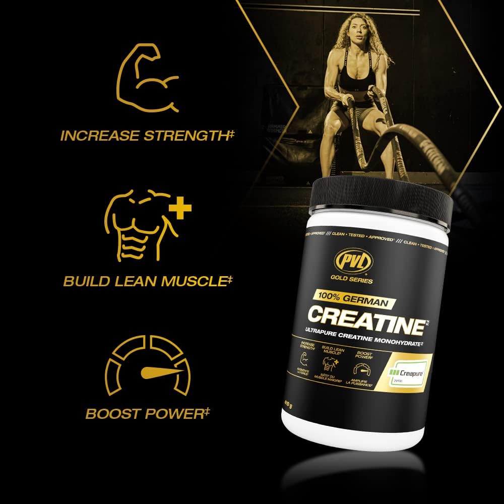 PVL Creapure Creatine – 100% Pure German Creatine Monohydrate Powder | 410 g / 82 Servings