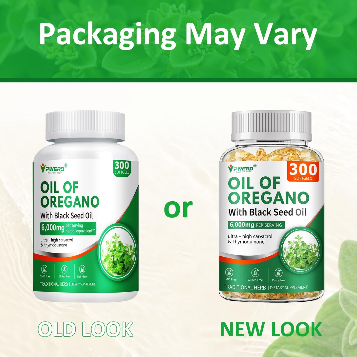 PWERD 300 Softgels: Wild Oregano Oil with Black Seed Oil – Organic