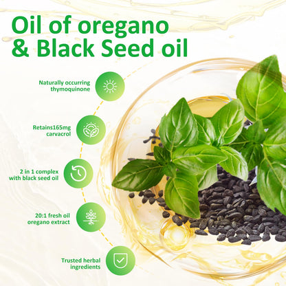 PWERD 300 Softgels: Wild Oregano Oil with Black Seed Oil – Organic