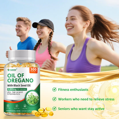 PWERD 300 Softgels: Wild Oregano Oil with Black Seed Oil – Organic