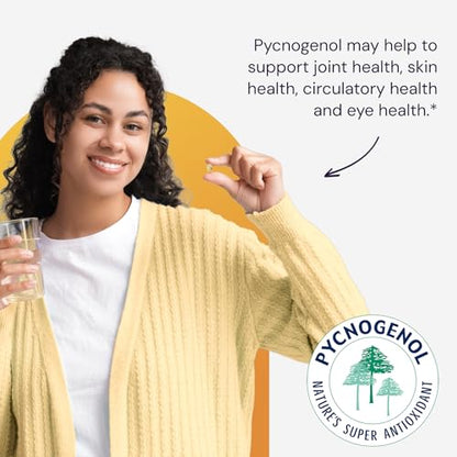 Healthy Origins Pycnogenol 100 mg – Pine Bark Extract, Non-GMO, 60 Veggie Caps