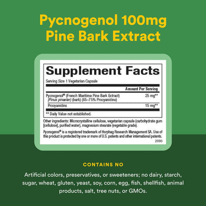 Natural Factors Pycnogenol 25 mg, Antioxidant Support for Healthy Aging, 60 Capsules