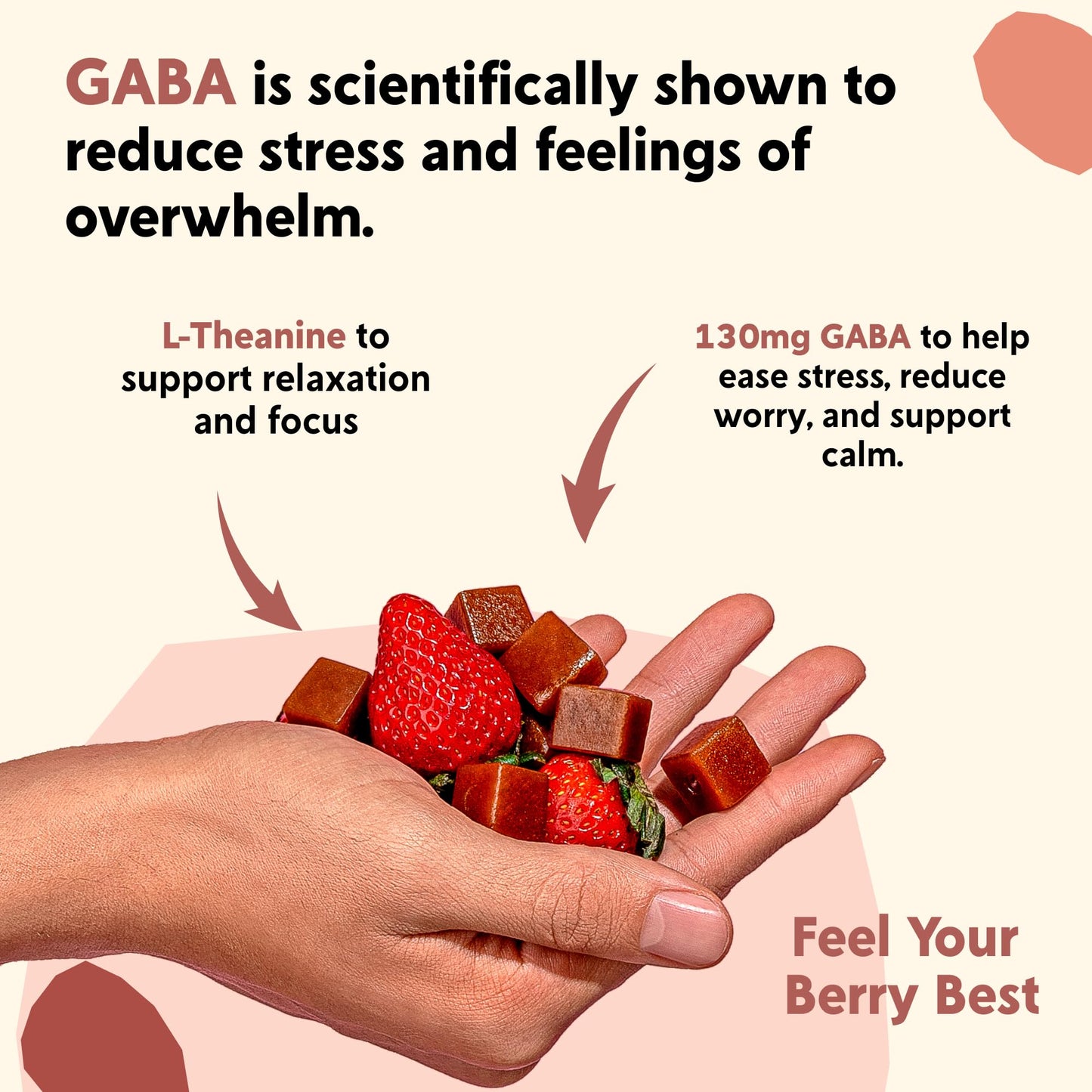 PYM Berry Mood Chews Support for Stress, Worry & Overwhelm, 20 Count | 130mg GABA, 90mg L-Theanine | Vegan, Non-GMO, Gluten-Free, No Added Sugar | All-Natural Mood Balance Supplement Made in USA