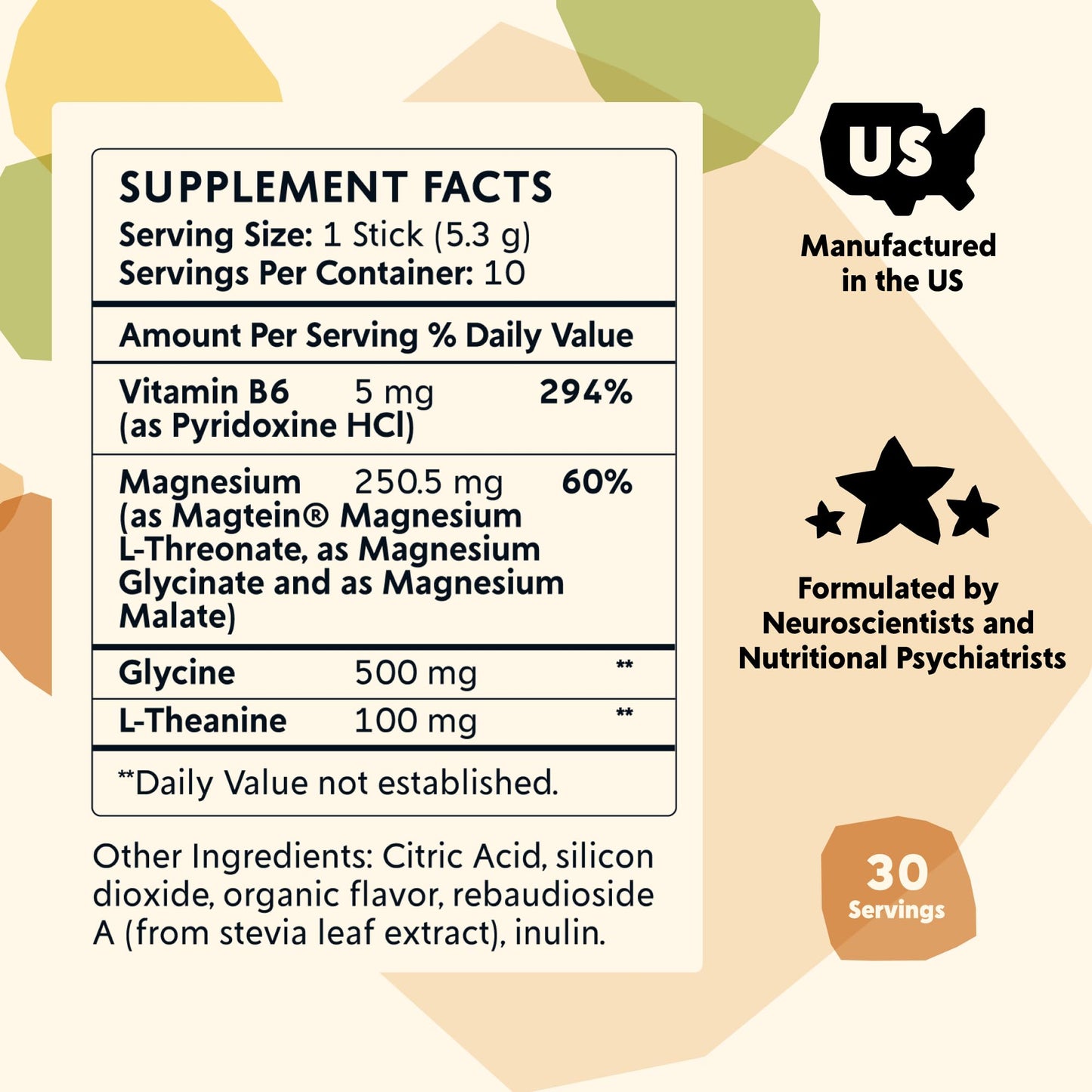 PYM Mood Magnesium Packets (10 Servings) – Magnesium Glycinate, L-Threonate & Malate for Stress & Mood