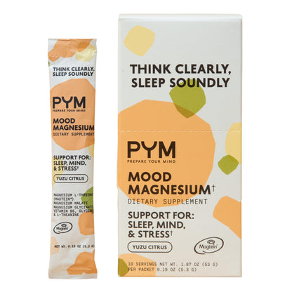 PYM Mood Magnesium Packets (10 Servings) – Magnesium Glycinate, L-Threonate & Malate for Stress & Mood