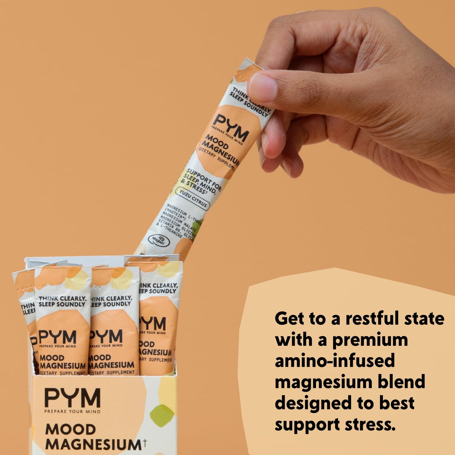 PYM Mood Magnesium Packets (10 Servings) – Magnesium Glycinate, L-Threonate & Malate for Stress & Mood