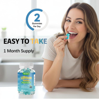 PYUNAFIT Lithium Orotate 5mg Gummies – Sugar Free, Brain Health & Cognitive Support | 60 Count