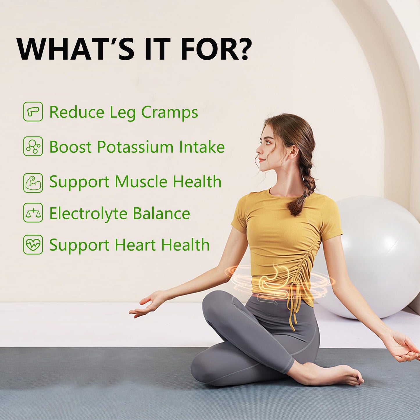 PYUNAFIT Potassium 1000mg – High Potassium Citrate for Leg Cramps, Muscle & Heart Health, 90 Capsules