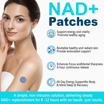 PYUNZGO NAD+ Boost Patches | Daily Vitality & Healthy Aging |Supports Cellular Energy & Metabolism |Easy 8-Hour Release Time(60)