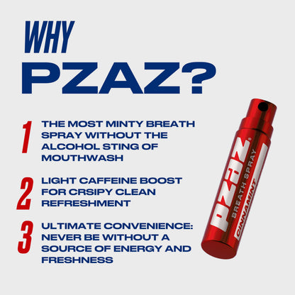 Pzaz Breath Spray: Caffeine, Vitamin B12, Electrolytes | Sugar-Free & Alcohol-Free
