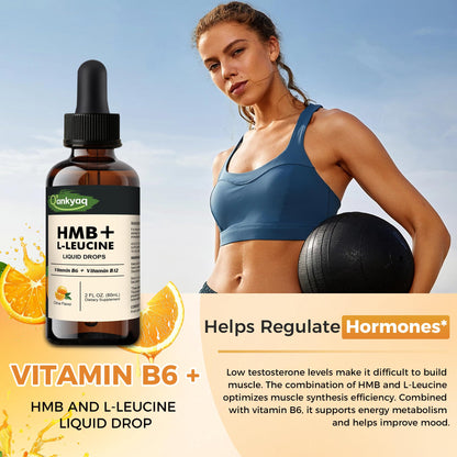 Q'ankyaq Leucine HMB Liquid Drops – Sugar Free, Vegan, 2 Fl Oz | L-Leucine HMB for Muscle Support & Recovery