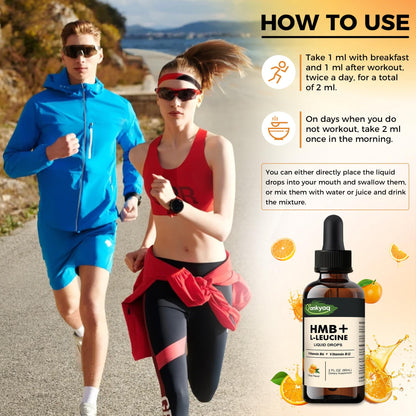 Q'ankyaq Leucine HMB Liquid Drops – Sugar Free, Vegan, 2 Fl Oz | L-Leucine HMB for Muscle Support & Recovery