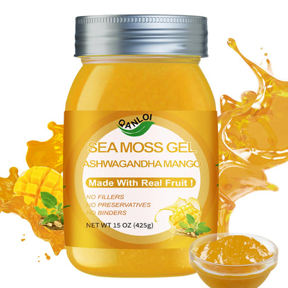 QANLOI Seamoss Gel with Irish Sea Moss - Immune Support, Ashwagandha Mango, 15oz