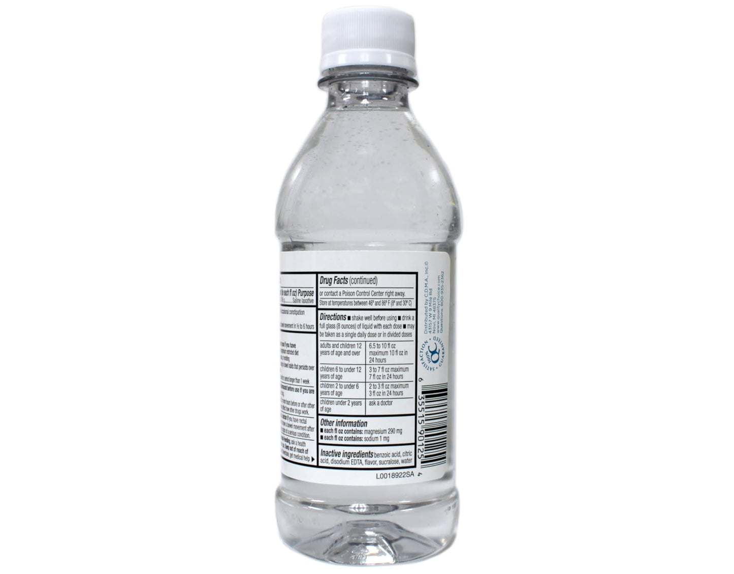 QC Quality Choice Magnesium Citrate Oral Solution – Saline Laxative for Occasional Constipation, Lemon Flavor, 10 Fl Oz