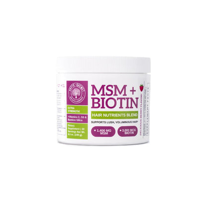 Qhemet Biologics MSM + Biotin Hair Nutrient Blend – 8.5 oz for Hair Growth