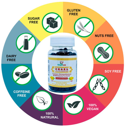 Qi Ju Di Huang Wan - Lycium & Chrysanthemum Formula for Eyesight (2 Bottles, 400 Pills)