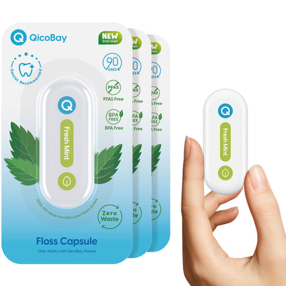 QicoBay Refill Floss Capsule for C1S Flosser – Fresh Mint, 3-Pack, 90 Uses