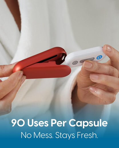 QicoBay UpFlosser P1 – Premium Auto-Restringing Flosser, Capsule & Mirror Case (Glacier Blue)