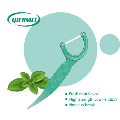 QIERMEI Professional Dental FlossPicks Box Pack 50/150/300 Counts