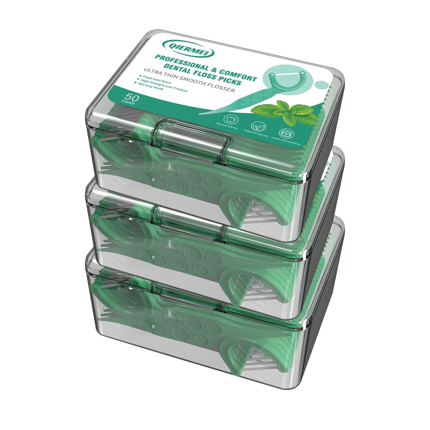 QIERMEI Professional Dental FlossPicks Box Pack 50/150/300 Counts