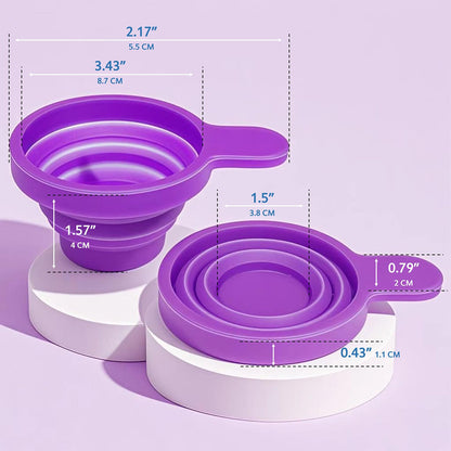 QMARK Collapsible Silicone Pee Cups for Ovulation and Pregnancy Tests – 2 Pack with Travel Case, Reusable