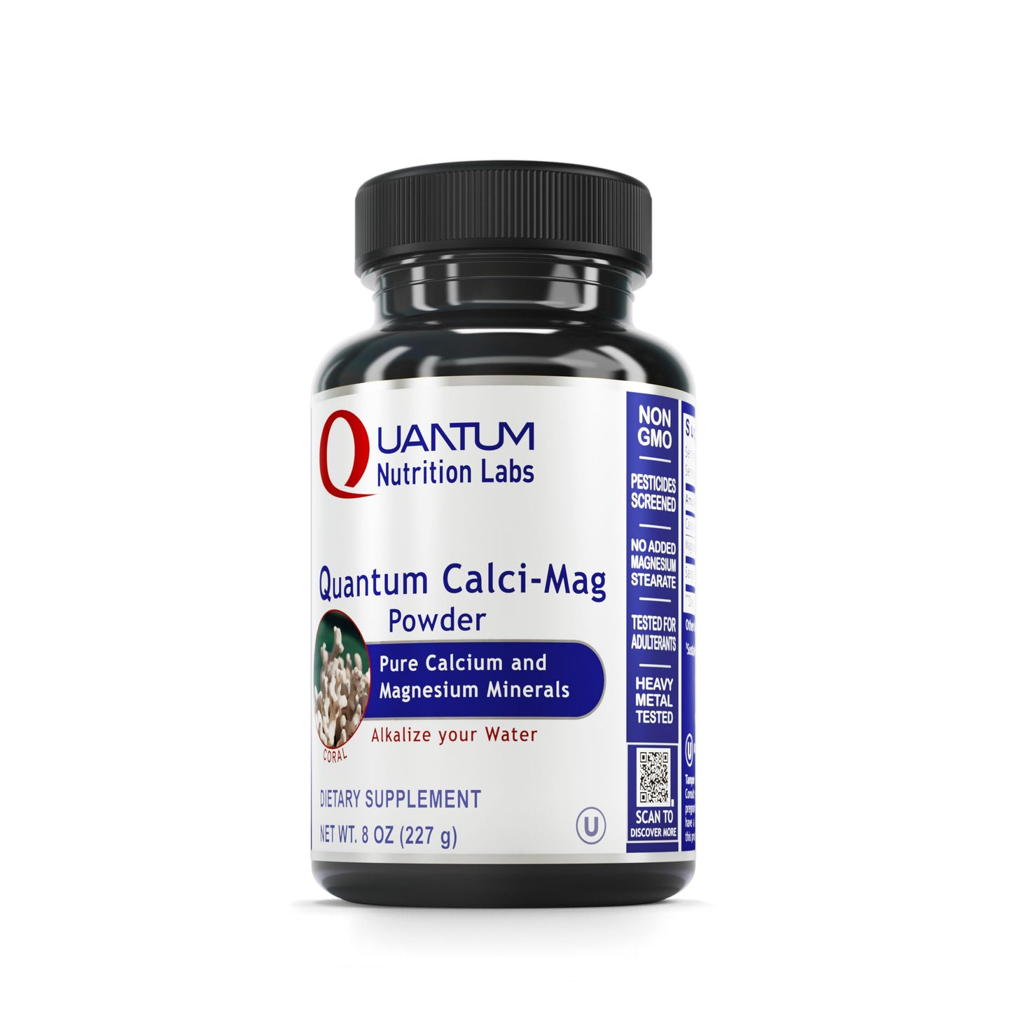 QNL Quantum Calci-Mag Powder - Calcium & Magnesium Supplement for Joints, Teeth & Bones | Coral Calcium from Sango Marine Coral - 8 oz