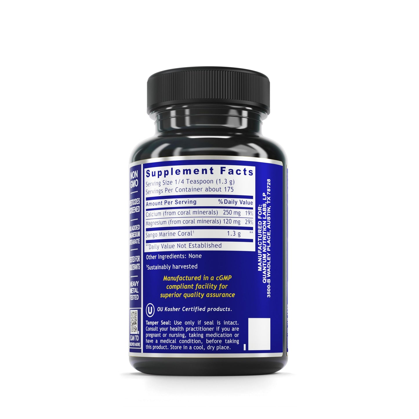 QNL Quantum Calci-Mag Powder - Calcium & Magnesium Supplement for Joints, Teeth & Bones | Coral Calcium from Sango Marine Coral - 8 oz