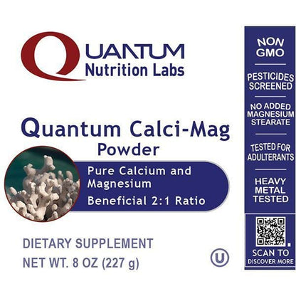 QNL Quantum Calci-Mag Powder - Calcium & Magnesium Supplement for Joints, Teeth & Bones | Coral Calcium from Sango Marine Coral - 8 oz