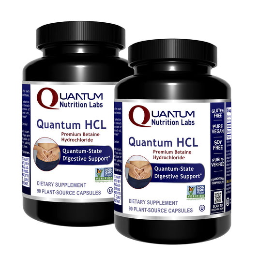 QNL Quantum HCL Betaine HCl Capsules - Digestive Aid & Gastric Acid Support (90 Veg, 2 Pack) BritishVita | Premium UK Vitamins & Wellness Supplements
