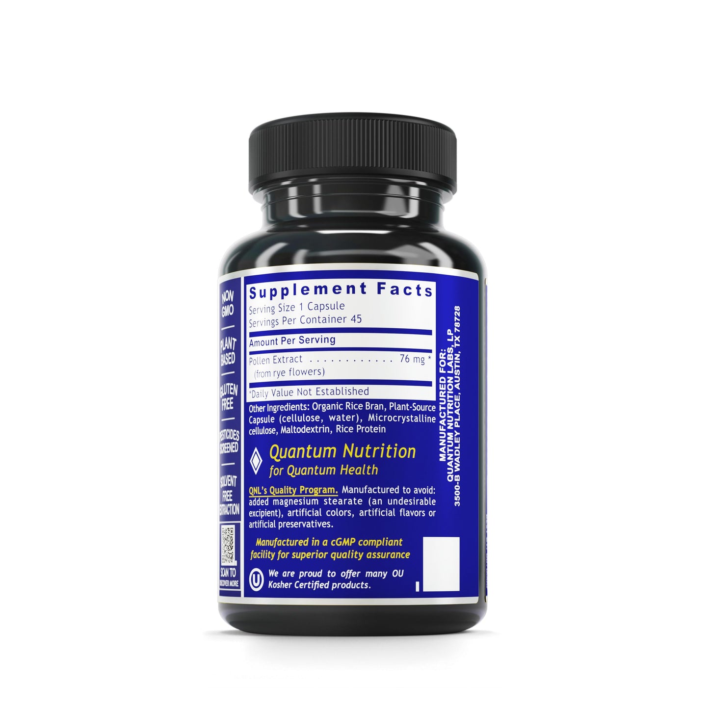 QNL Quantum Medi-Pollen - Men’s Prostate & Urinary Health Supplement | Vegan, 45 Capsules
