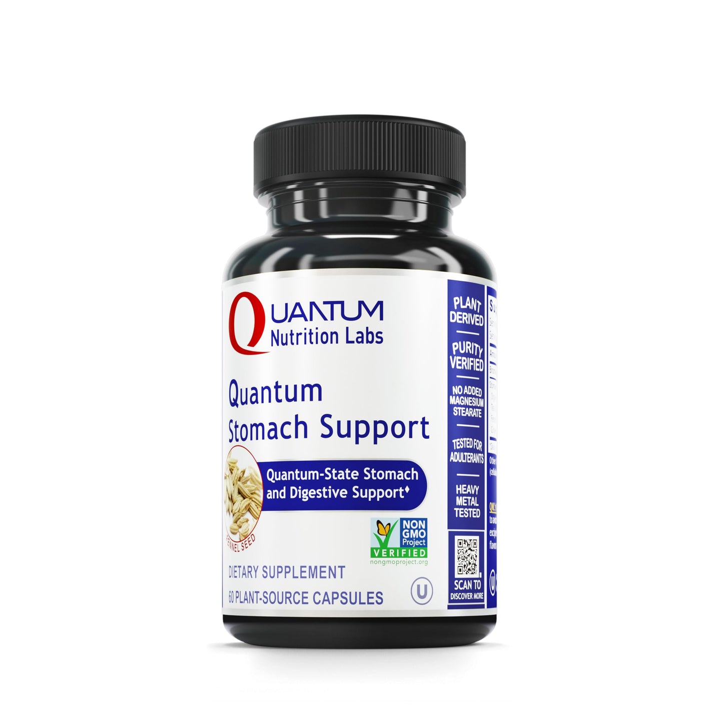 QNL Quantum Stomach Support – Digestive Enzymes (Vegan, Organic, 60 Caps)