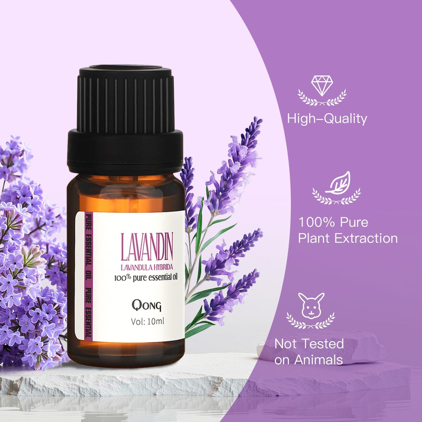 QONG Lavender Essential Oil Blend – Organic Essential Oil for Sleep, Hair Growth & Scalp Care | 10ml