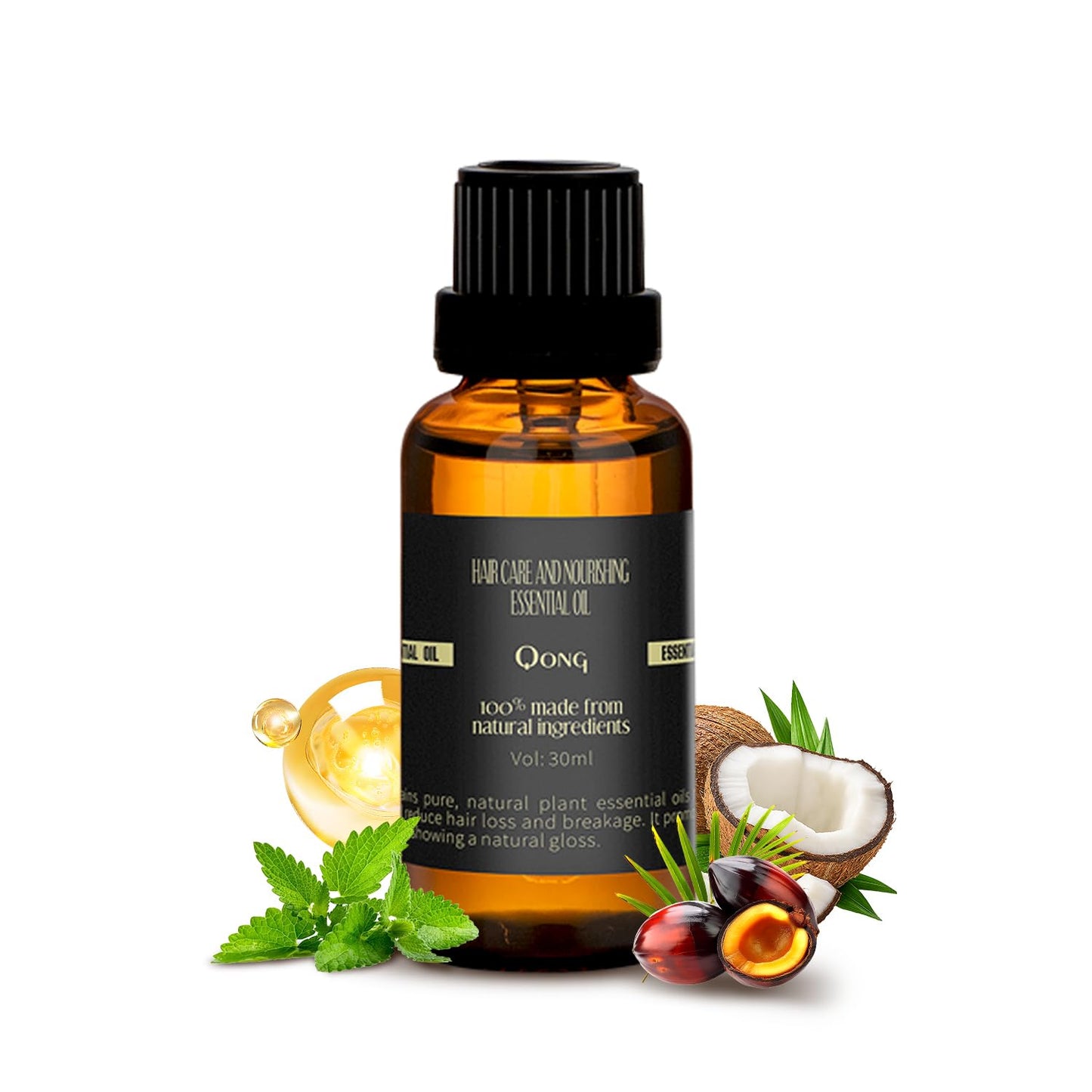 Qong Peppermint Essential Oil Blend 30ml – Hair Thickness, Sleep Support & Diffuser Aroma
