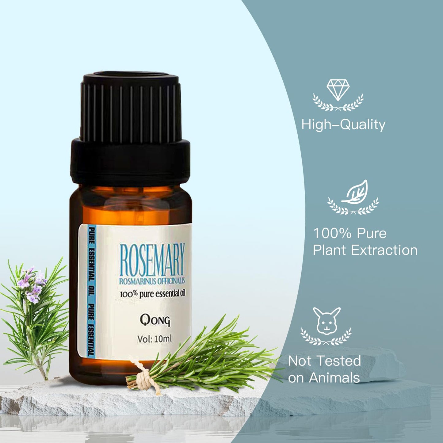 QONG Rosemary Essential Oil Blend 10ml – Hair, Skin, Nails & Aromatherapy