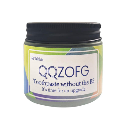 QQZOFG Toothpaste Tablets - Fluoride-Free Nano Hydroxyapatite (NHA), Peppermint, 62 Tablets