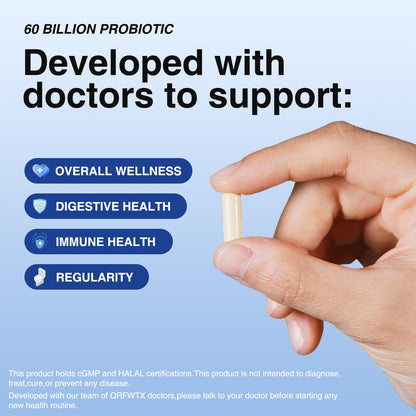 QRFWTX Acidophilus Probiotic 60B CFU | Gut Health & Immune Support