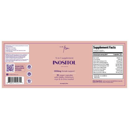 QSTA Myo-Inositol & D-Chiro Inositol for Women – 2050mg (40:1) | 90 Capsules