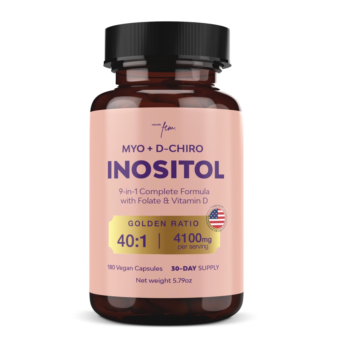 QSTA Myo-Inositol & D-Chiro Inositol Supplement for Women 4100mg (40:1) – 9-in-1 Hormonal & Metabolic Support