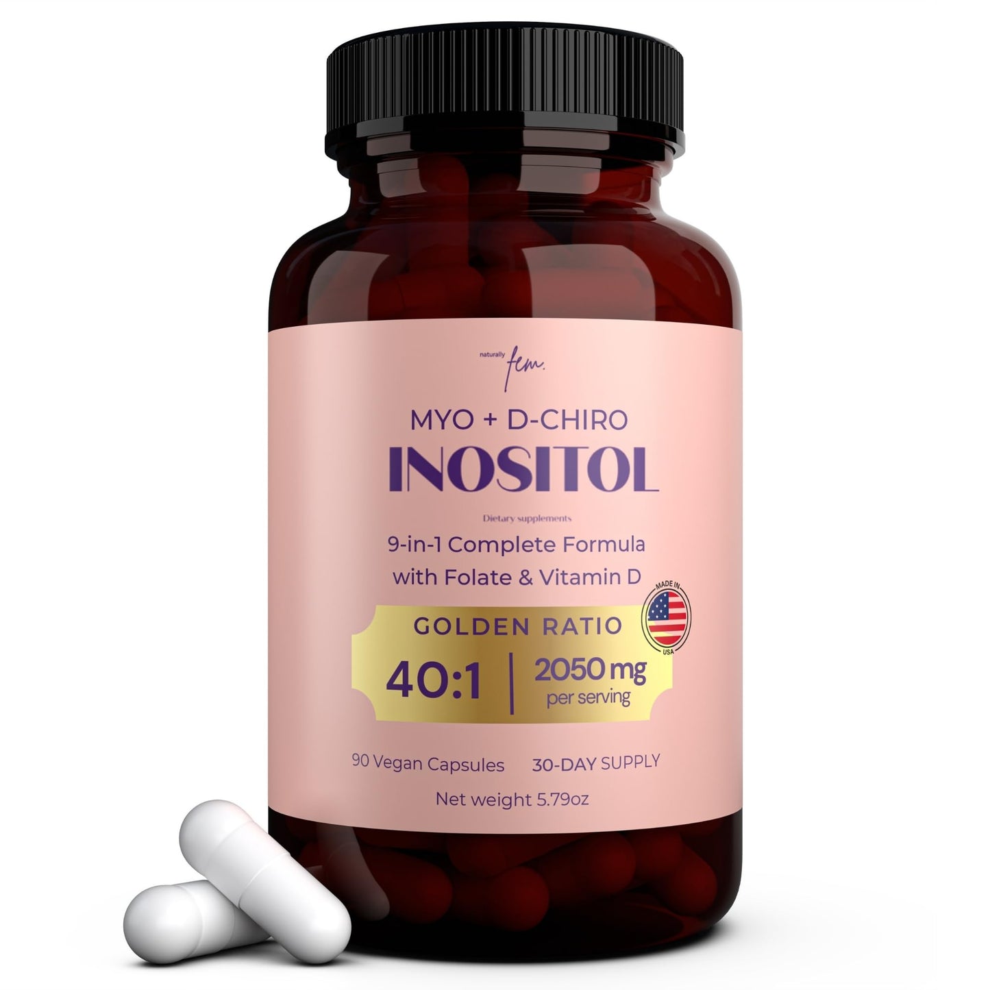 QSTA Myo-Inositol & D-Chiro Inositol for Women – 2050mg (40:1) | 90 Capsules